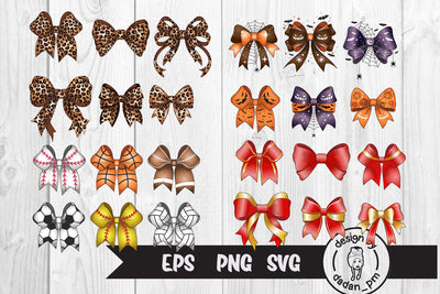 Bundle Bow, Sport Bows, halloween, christmas, leopard SVG dadan_pm 