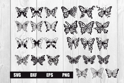 BUNDLE Butterfly abstract hand drawn svg, dxf, eps, png SVG dadan_pm 