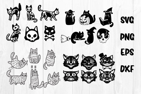 BUNDLE Cats Halloween. Hallowen cats cute SVG dadan_pm 
