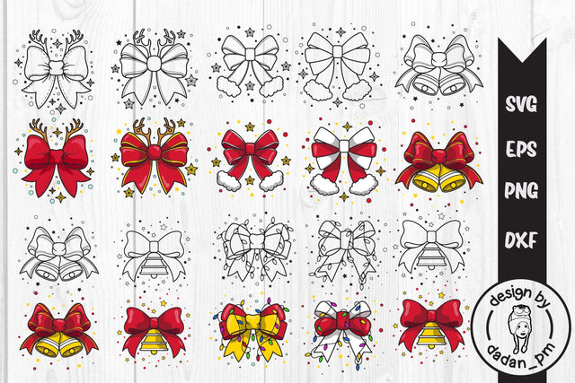 Bundle Christmas bows svg, printable, holiday, decor SVG dadan_pm 
