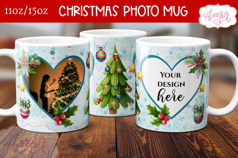 BUNDLE Christmas Photo Mug Wrap PNG Sublimation Sublimation Amorclipart 