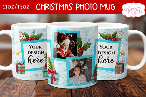 BUNDLE Christmas Photo Mug Wrap PNG Sublimation Sublimation Amorclipart 