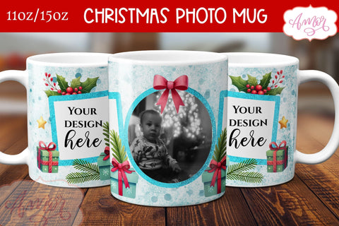 BUNDLE Christmas Photo Mug Wrap PNG Sublimation Sublimation Amorclipart 