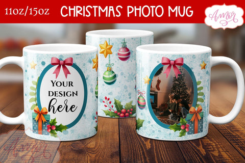 BUNDLE Christmas Photo Mug Wrap PNG Sublimation Sublimation Amorclipart 