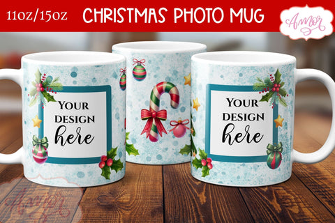 BUNDLE Christmas Photo Mug Wrap PNG Sublimation Sublimation Amorclipart 