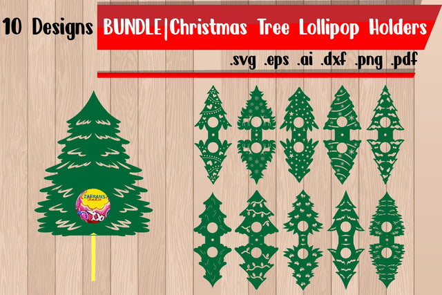Bundle | Christmas tree Lollipop Holders 3D Paper zafrans studio 