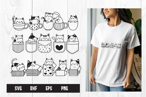 Bundle Cute Cats SVG, Funny cat Cat clipart, Meow Svg SVG dadan_pm 
