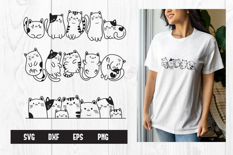 Bundle Cute Cats SVG, Funny cat Cat clipart, Meow Svg SVG dadan_pm 