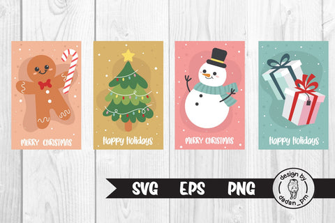 Bundle, Cute Christmas greeting cards svg SVG dadan_pm 