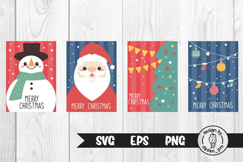 Bundle, Cute Christmas greeting cards svg SVG dadan_pm 