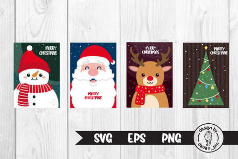 Bundle, Cute Christmas greeting cards svg SVG dadan_pm 