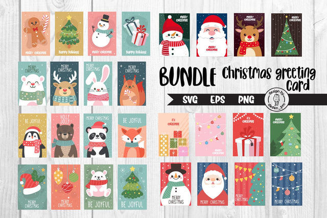 Bundle, Cute Christmas greeting cards svg SVG dadan_pm 