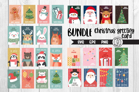 Bundle, Cute Christmas greeting cards svg SVG dadan_pm 
