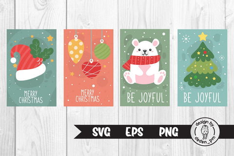 Bundle, Cute Christmas greeting cards svg SVG dadan_pm 