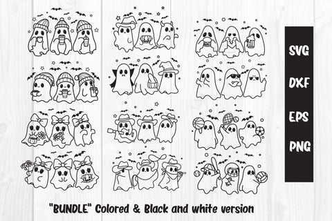 Bundle Cute Ghost, Halloween ghost svg & sublimation SVG dadan_pm 