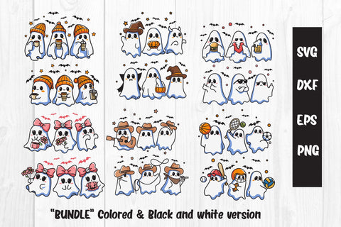 Bundle Cute Ghost, Halloween ghost svg & sublimation SVG dadan_pm 