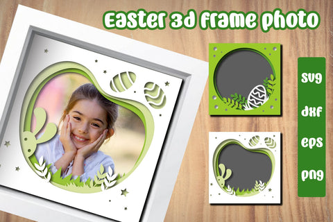 Bundle Easter 3D layered photo frame svg, dxf, eps, png SVG dadan_pm 