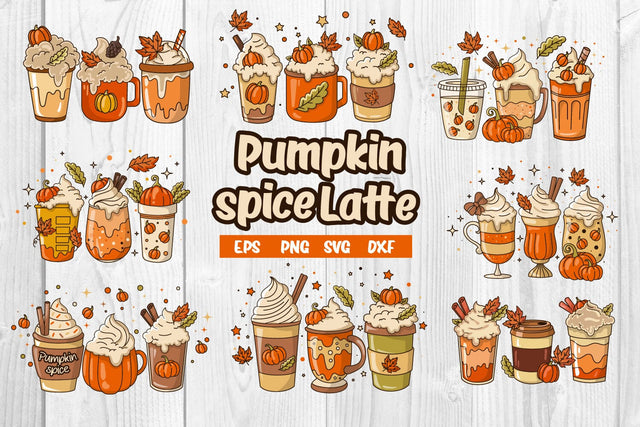 Bundle Fall Pumpkin Spice Latte, svg & sublimation SVG dadan_pm 