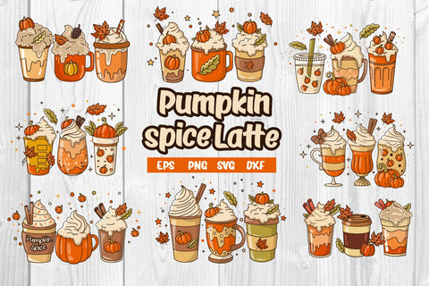 Bundle Fall Pumpkin Spice Latte, svg & sublimation SVG dadan_pm 