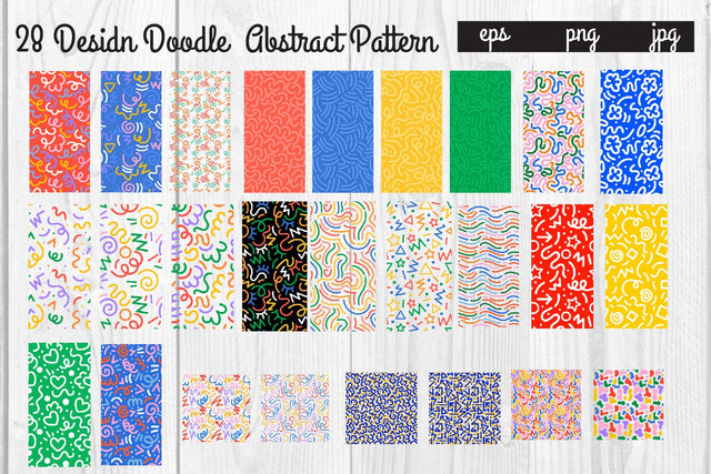Bundle Full color Doodle abstract pattern,graphic background SVG dadan_pm 