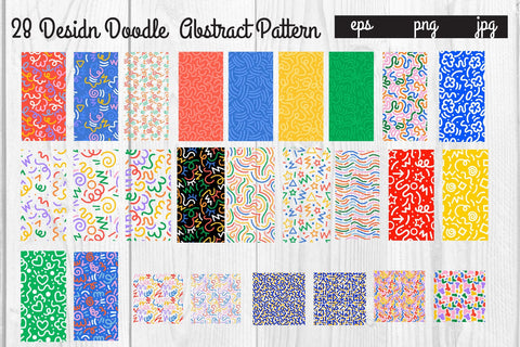Bundle Full color Doodle abstract pattern,graphic background SVG dadan_pm 