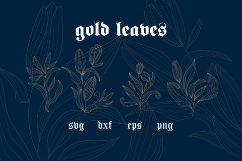 Bundle Gold leaves, luxury background decoration svg SVG dadan_pm 