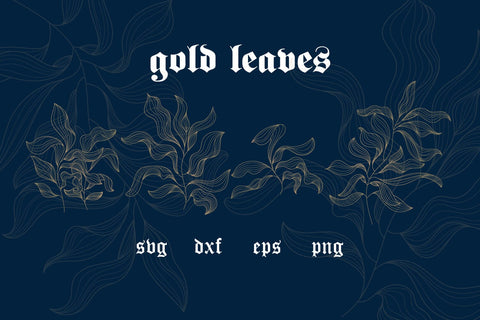 Bundle Gold leaves, luxury background decoration svg SVG dadan_pm 