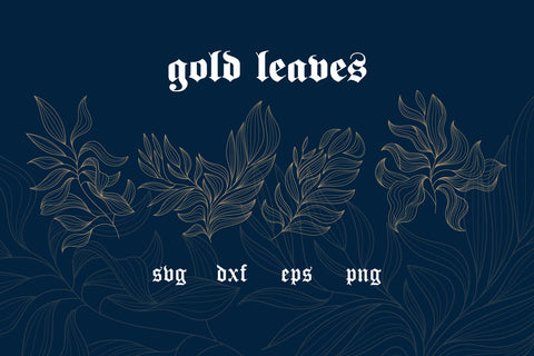 Bundle Gold leaves, luxury background decoration svg SVG dadan_pm 