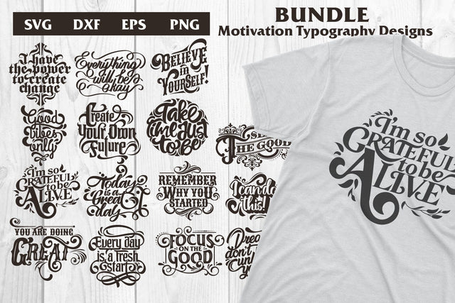 Bundle Motivational quotes, lettering typography svg, dxf SVG dadan_pm 