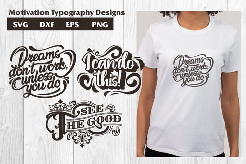 Bundle Motivational quotes, lettering typography svg, dxf SVG dadan_pm 