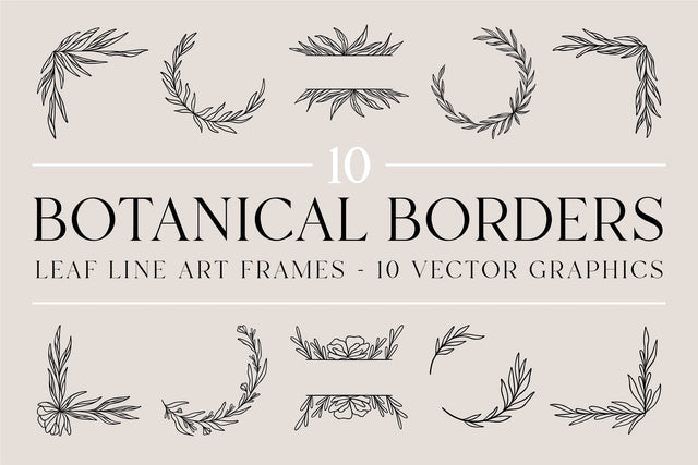 Bundle Of 10 Botanical Borders SVG RFCreative 