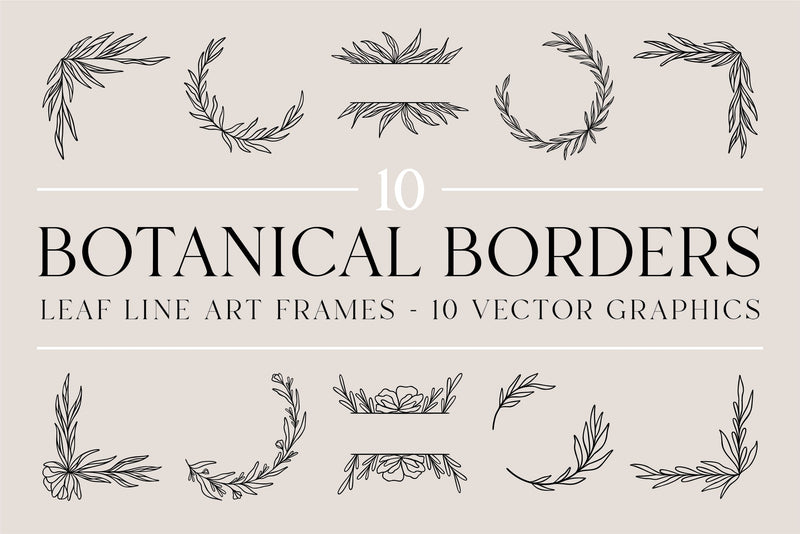 Bundle Of 10 Botanical Borders - So Fontsy