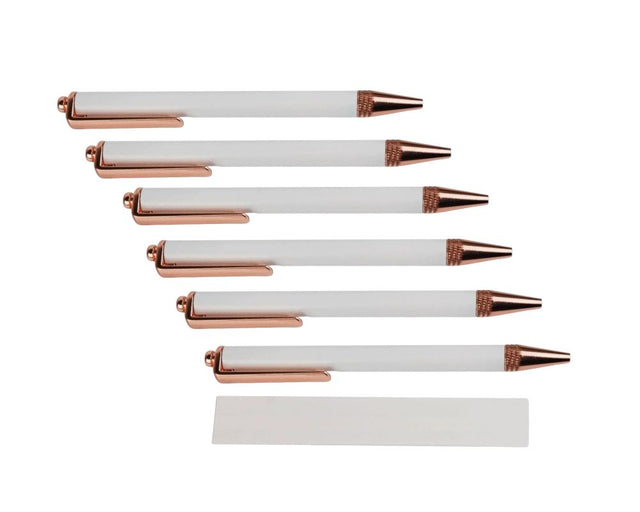 Bundle of Pen Sublimation Blanks - White & Rose Gold (Various Size Packs) Physical DIY Craft Warehouse 