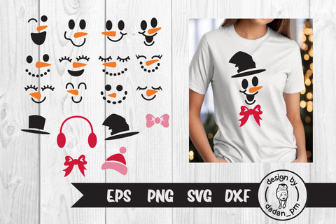 Bundle, Snowman svg, christmas snowman face SVG dadan_pm 