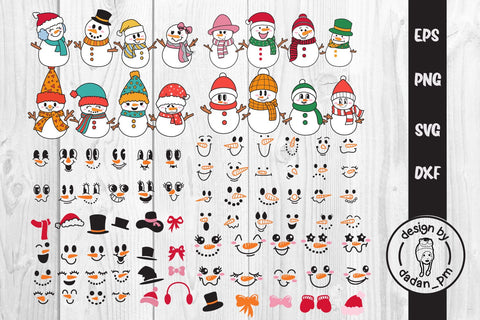 Bundle, Snowman svg, christmas snowman face SVG dadan_pm 