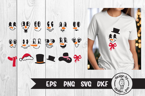 Bundle, Snowman svg, christmas snowman face SVG dadan_pm 