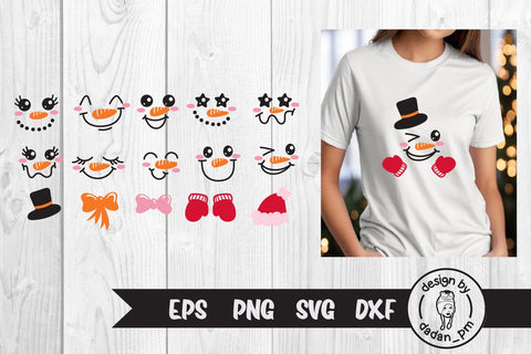 Bundle, Snowman svg, christmas snowman face SVG dadan_pm 