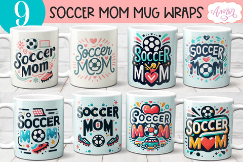 BUNDLE Soccer mom mug wrap PNG for sublimation Sublimation Amorclipart 