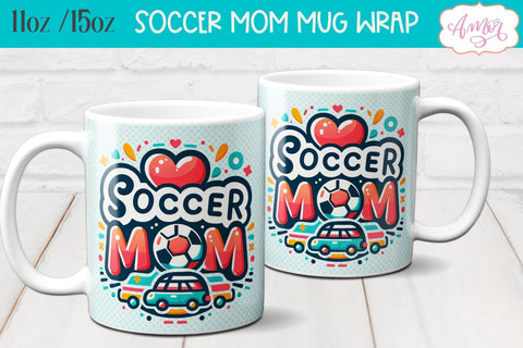 BUNDLE Soccer mom mug wrap PNG for sublimation Sublimation Amorclipart 
