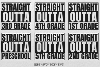 Bundle Straight Outta Pre-K, Preschool, Kindergarten, 1st, 2nd, 3rd Svg, 1st Grade Svg, Third Grade Svg, Preschool Svg, Kindergarten Svg SVG DesignDestine 