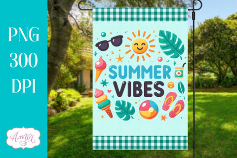 BUNDLE Summer Garden Flag Sublimation Designs PNG Sublimation Amorclipart 