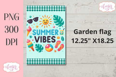 BUNDLE Summer Garden Flag Sublimation Designs PNG Sublimation Amorclipart 