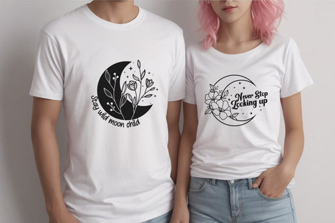 Bunlde Wildflower, Celestial moon svg, celestial svg SVG dadan_pm 