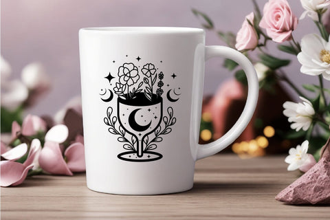 Bunlde Wildflower, Celestial moon svg, celestial svg SVG dadan_pm 