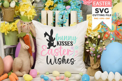 Bunney Kisses Easter Wishes SVG Design SVG Designangry 