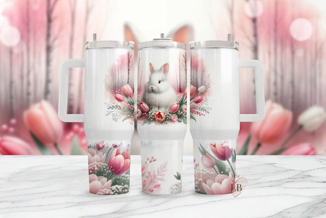Bunny 40oz Tumbler Wrap Sublimation Design Sublimation BijouBay 