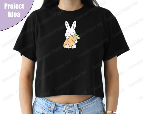 Bunny and Carrot SVG Easter bunny layered cutting file Cute baby rabbit Nursery Baby shower Easter animal cuttable Silhouette Cricut Vinyl SVG Lavender Paper Cut 