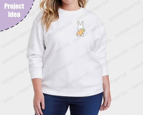 Bunny and Carrot SVG Easter bunny layered cutting file Cute baby rabbit Nursery Baby shower Easter animal cuttable Silhouette Cricut Vinyl SVG Lavender Paper Cut 