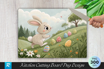 Bunny and Easter Eggs Rolling Catting Board PNG Design Sublimation Regulrcrative 