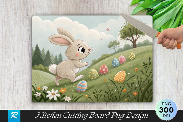 Bunny and Easter Eggs Rolling Catting Board PNG Design Sublimation Regulrcrative 